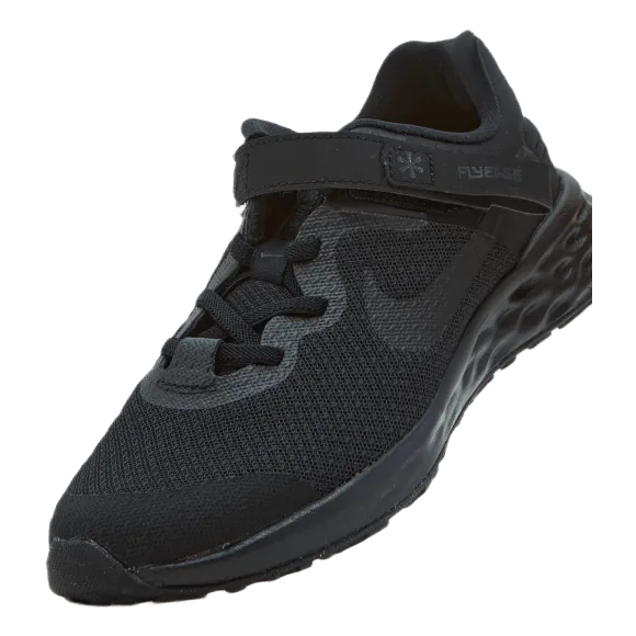 Revolution 6 FlyEase Little Kids' Shoe BLACK/BLACK-DK SMOKE GREY