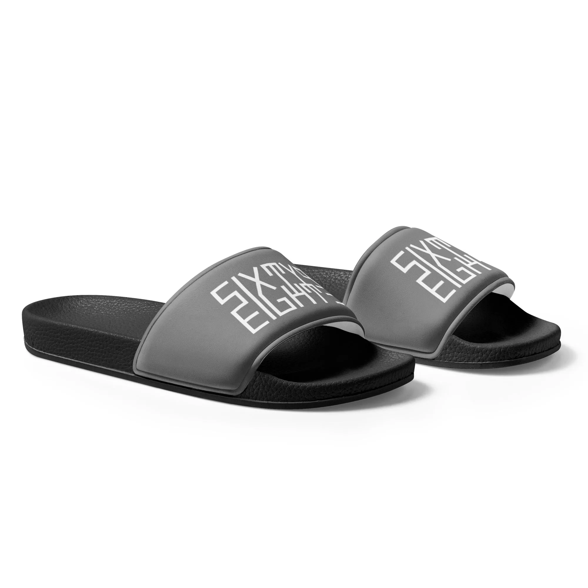 Sixty Eight 93 Logo White & Grey Men's Slides