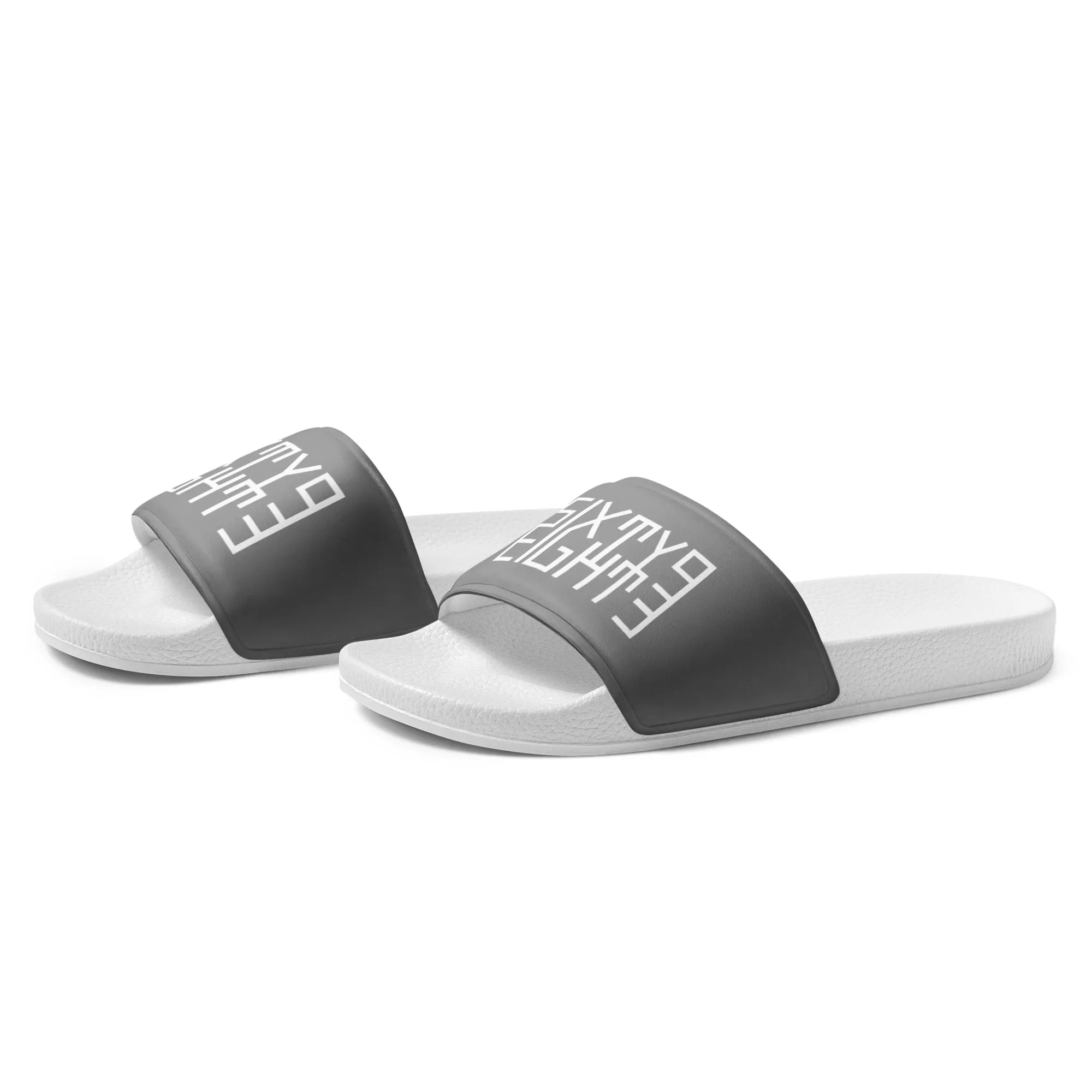 Sixty Eight 93 Logo White & Grey Men's Slides
