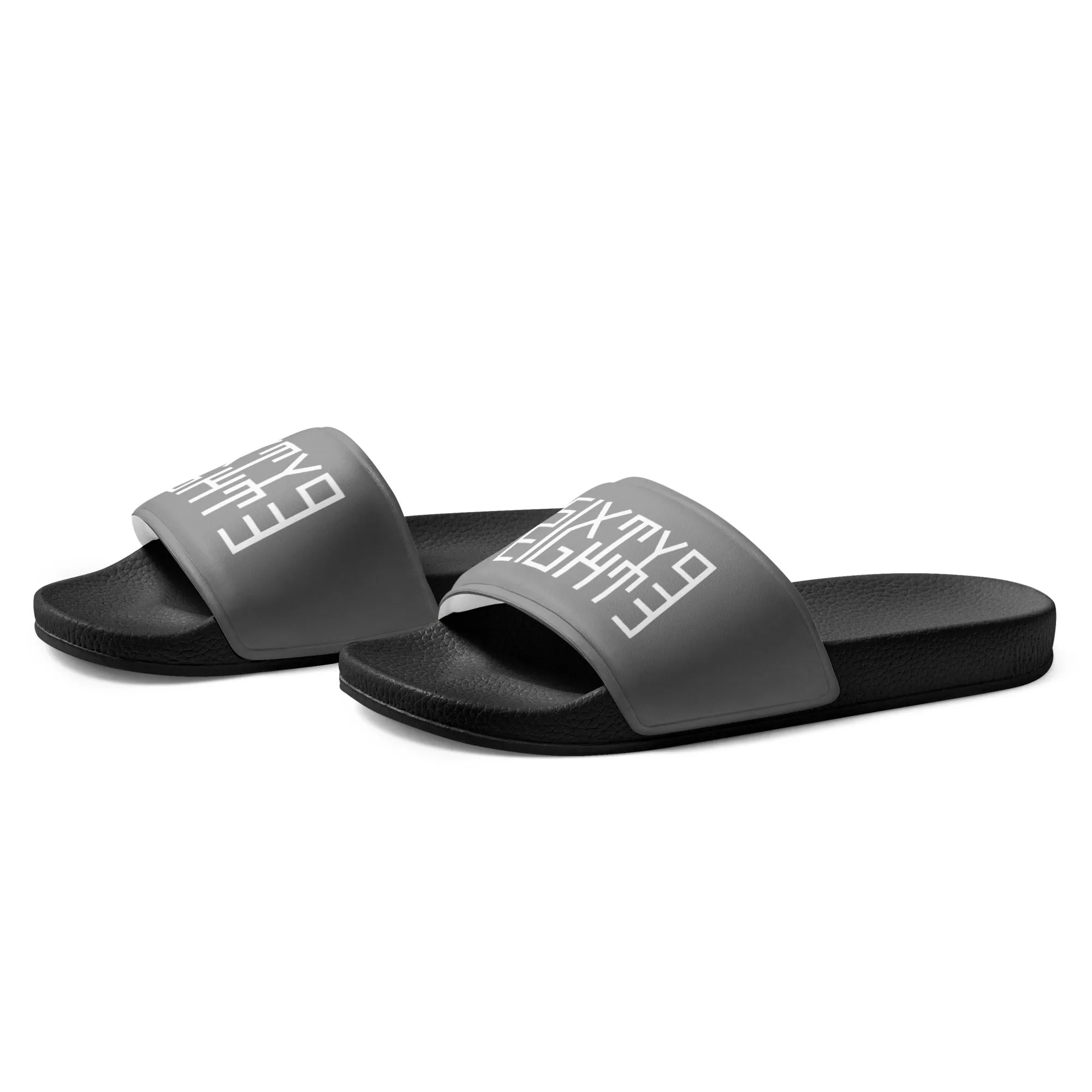 Sixty Eight 93 Logo White & Grey Men's Slides