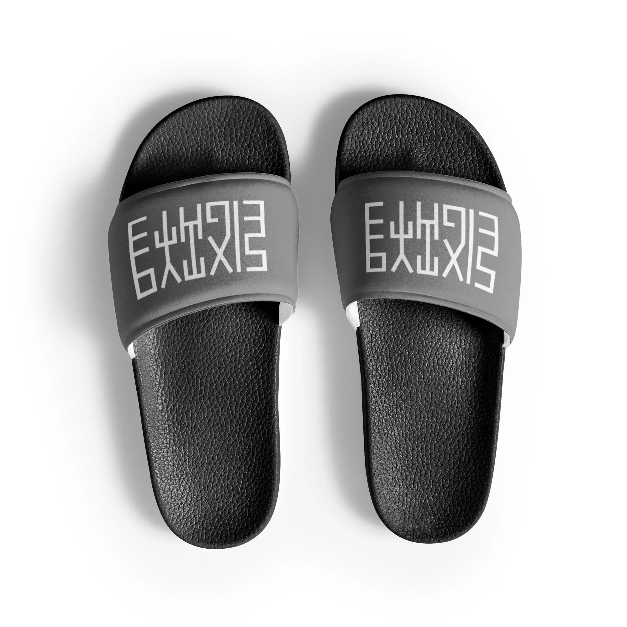 Sixty Eight 93 Logo White & Grey Men's Slides