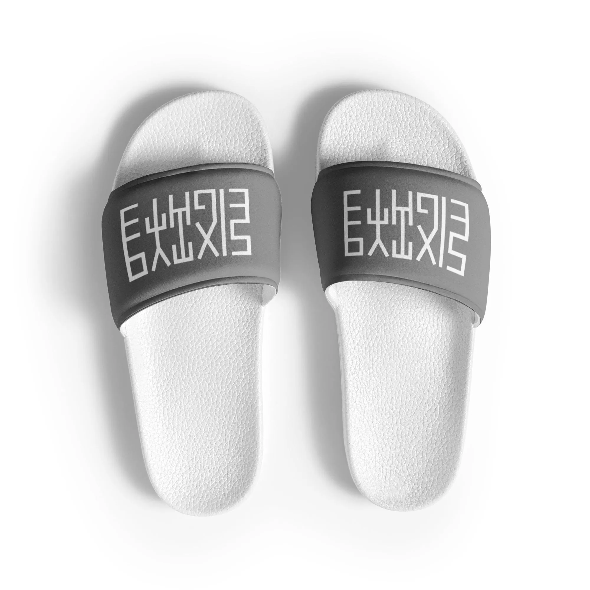 Sixty Eight 93 Logo White & Grey Men's Slides