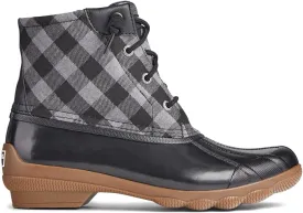Sperry Womens Syren Gulf Plaid Duck Casual Boots Ankle Low Heel 1-2" - Black - Size 9 M