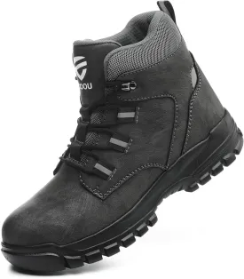 Steel Toe Work Boots for Men Women Slip Resistant Puncture-Resistant Lightweight Safety Shoes Industrial & Construction Work Boots