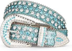 UnFader Womens Men Rhinestone Western Belts Bling Cowgirl Designer Diamond Studded Belts for Jeans