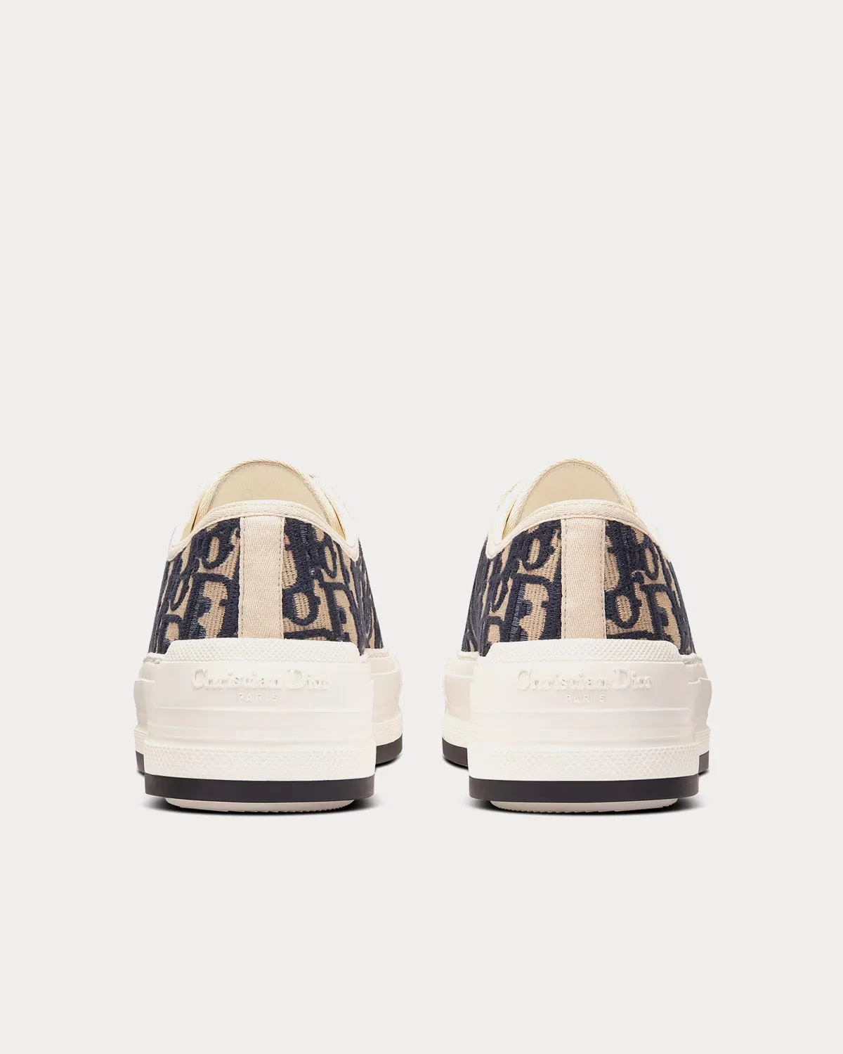 Walk'n'Dior Platform Embroidered Cotton Deep Blue Dior Oblique Low Top Sneakers