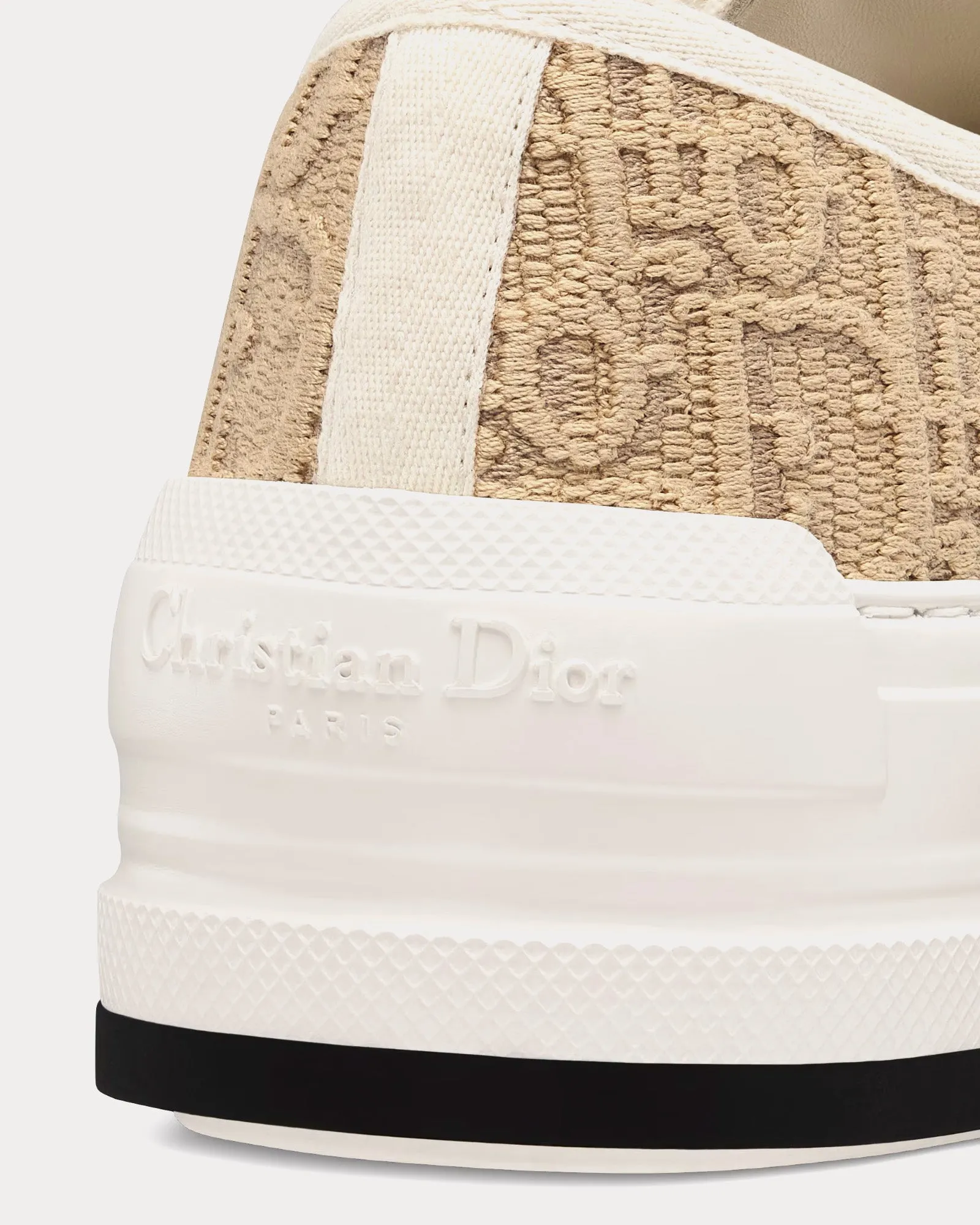 Walk'n'Dior Platform Natural Raffia-Effect Cotton Embroidered with Dior Oblique Motif Low Top Sneakers