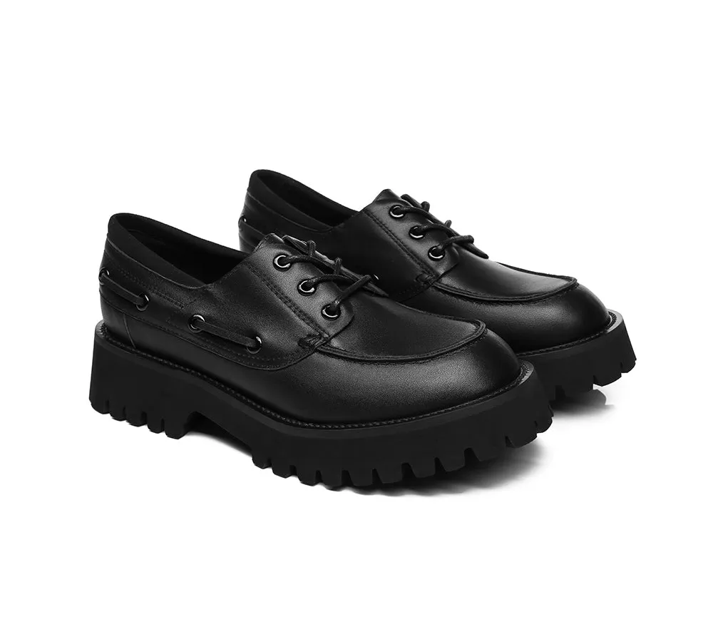 Women Chunky Platform Lace-Up Flat Willa
