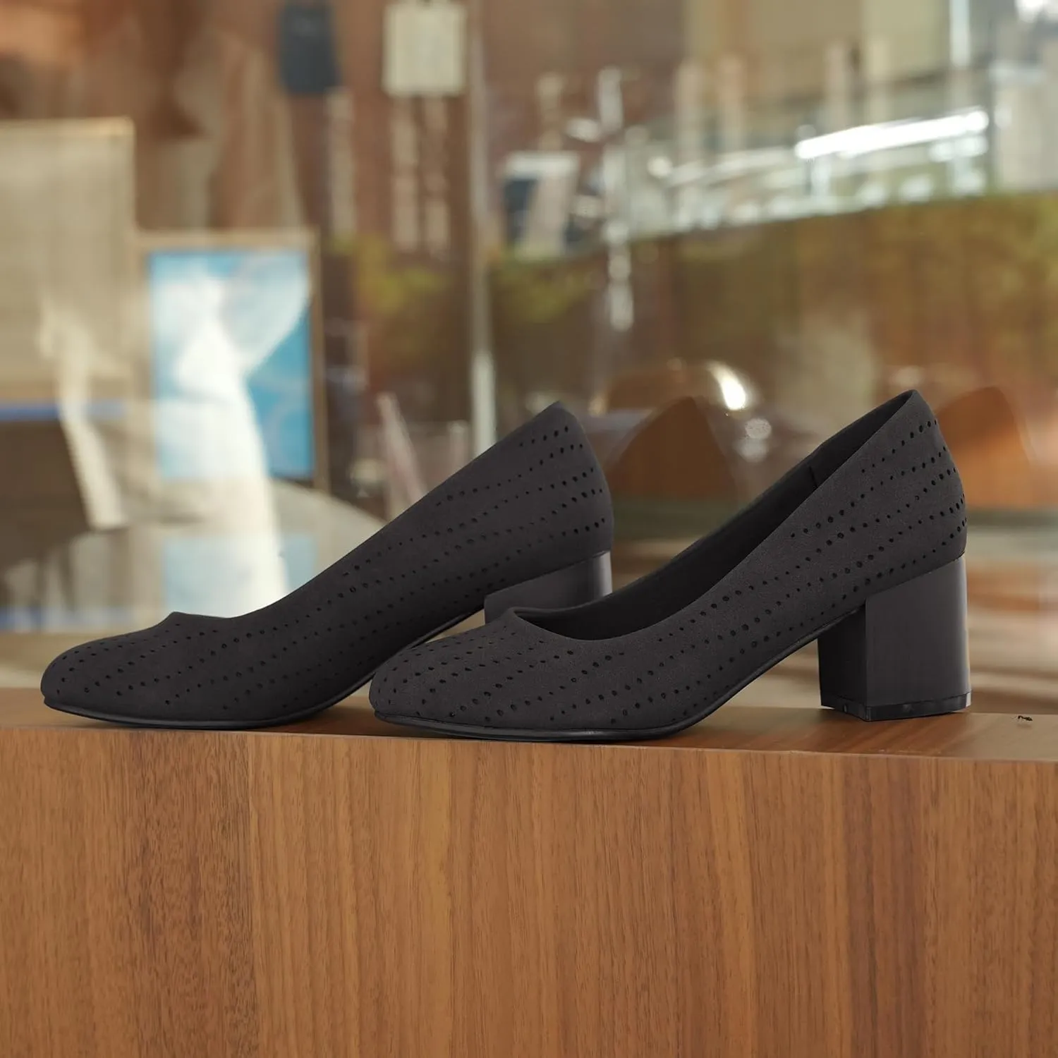 Women Low Block Chunky Heels Work Pumps Comfortable Dress Shoes
