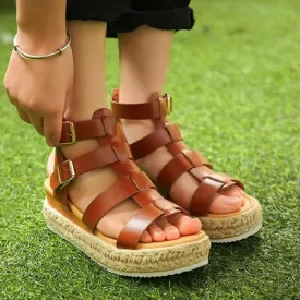 Women's Casual Wedge Round Toe Roman Sandals 01776008S