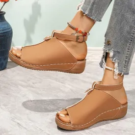 Women's Peep-Toe Wedge Platform Sandals 30281121C