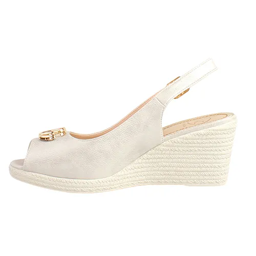 Zanni Ladies Slingback Wedge Sandals - Duytrink One - Silver